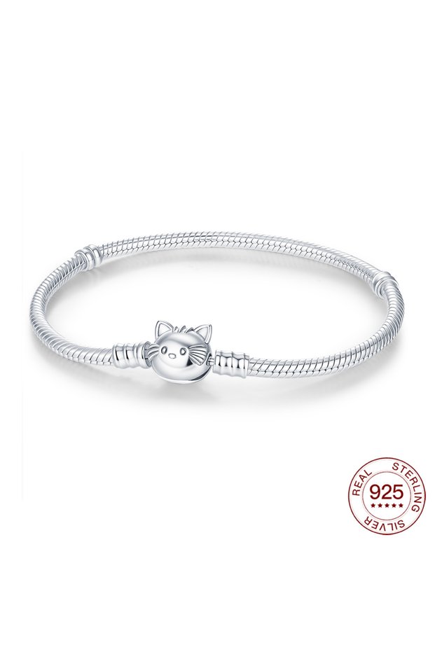 16cm NBB0034 2026 925 Sterling Silver Bracelet Cat Head Bracelet For Women For Original Charm Beads