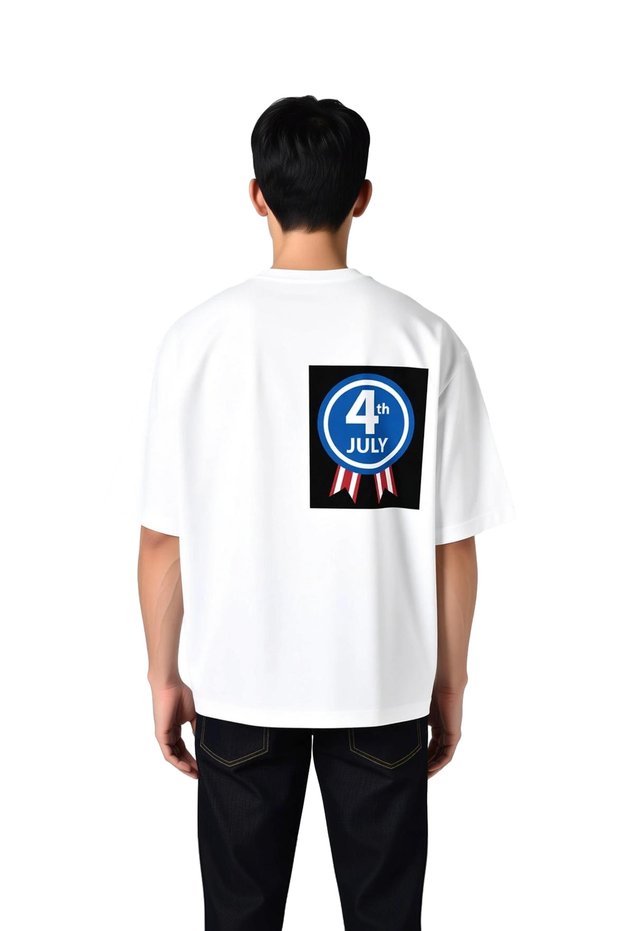 Men's Oversize Printed T-Shirt 4Th of July Retro Pattern Relaxed Fit Casual Summer Wear Modern Stylish Comfortable