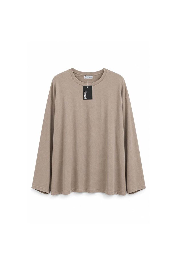 Padded Combed Cotton Tunic Beige