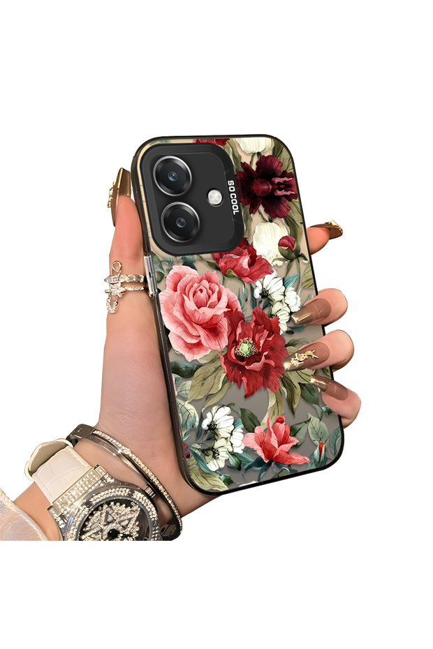 Oppo A3/A3X 4G/5G Compatible Hard Acrylic Back Silicone Edge Lens Protection Case