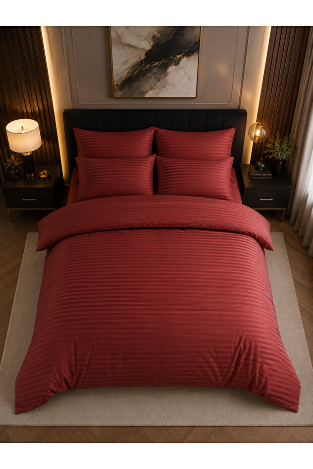 Striped Satin Double Duvet Cover Set Diamond Series