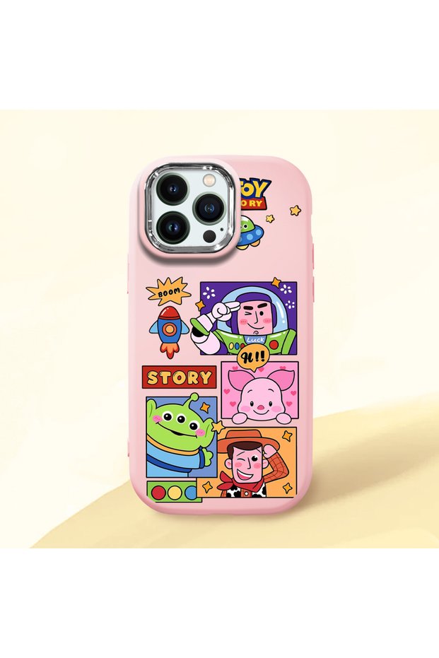 Pink Silicone Case with Shock-Absorbing Camera Protections, Compatible with iPhone 13 Pro
