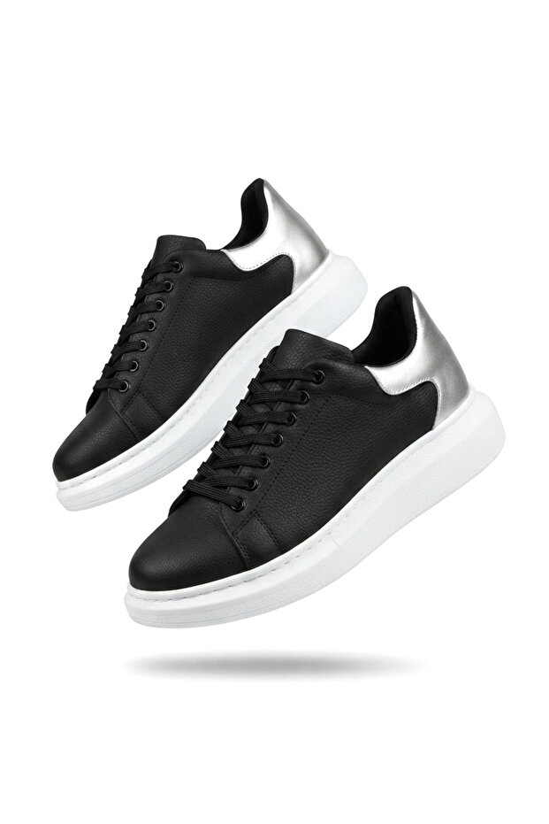 Kb-X500 Kuback Lace-Up Black Silver Casual Men's Shoes