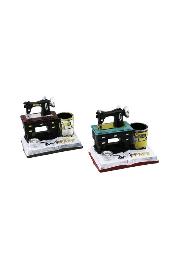 Mini Retro Sewing Machine Motif Pen Holder for Office Home Office Gift