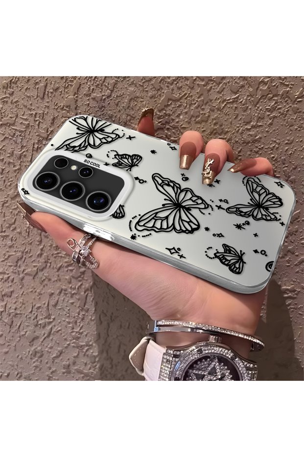 Samsung Galaxy S24 Ultra Compatible Elegant Night Style Butterfly Case, Durable Protective Case