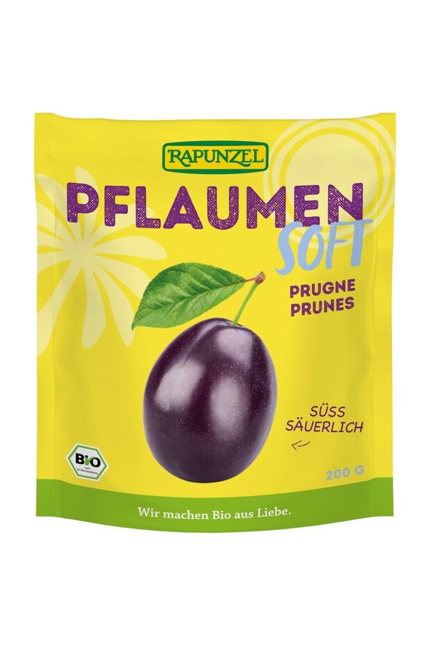 Soft, pitted plums,