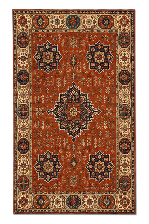 Sdt Traditional Patterned Modern Woven Base Decorative Carpet Sdtamor5048