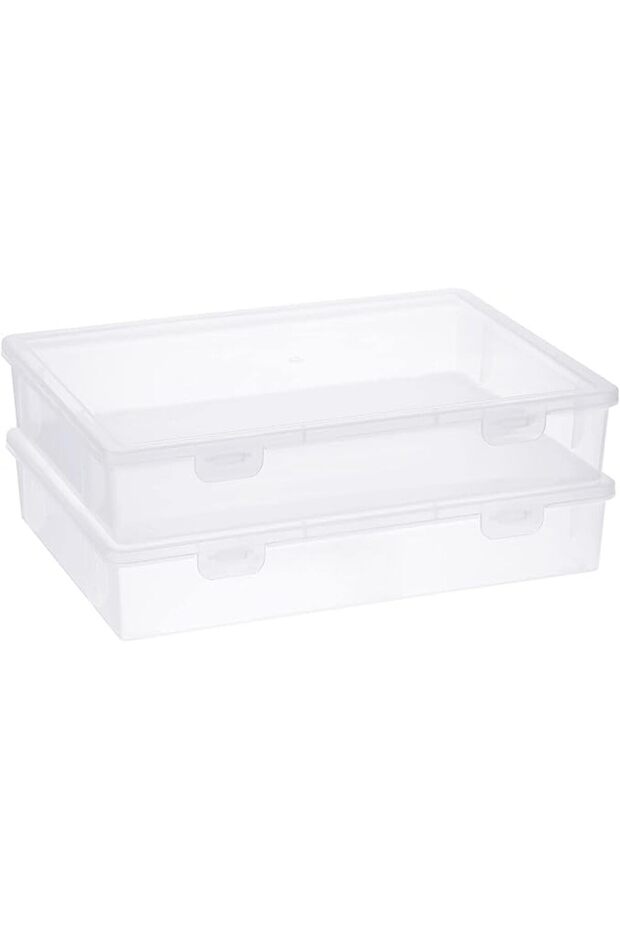 Clear Plastic Storage Box with Lid, Large Clip Box, Clear Plastic Storage Container Bins with Latchi