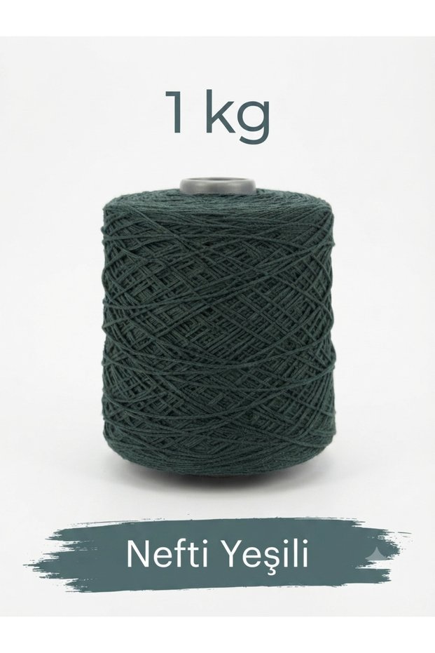 1 kg 2 mm Premium Fine Chain Cotton, Macrame Cord Nefti Green Color