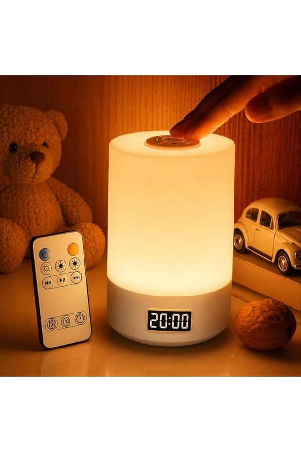Rechargeable LED Night Light with Remote Control and Clock Multiple Light Mode, USB Charging Table L