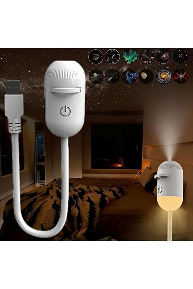 جهاز عرض ضوئي للنجوم 2 في 1، يعمل بالطاقة عبر USB مع جهاز تحكم عن بعد، محمول