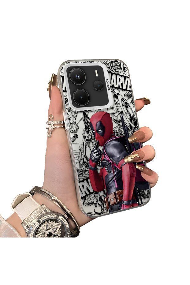 Redmi Note 14 4g Compatible Spiderman Patterned Silicone Edge Hard Back Case Couple Phone Case