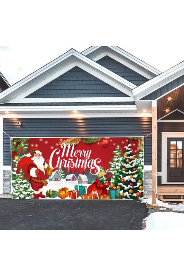 Garage door banner 1.8x4m Christmas interior/exterior.