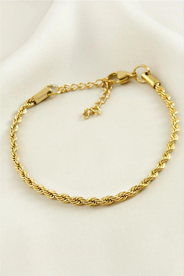 Thick Twisted Steel Bracelet