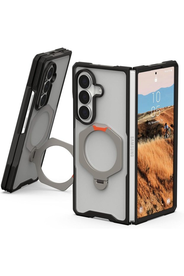 Mouve XTE for Samsung Galaxy Z Fold 8 Ultra Case, MagSafe Compatible, 360° Rotating Metal Kickstand & Phone Grip, Military Drop Protection, Open Hinge Design - Ice