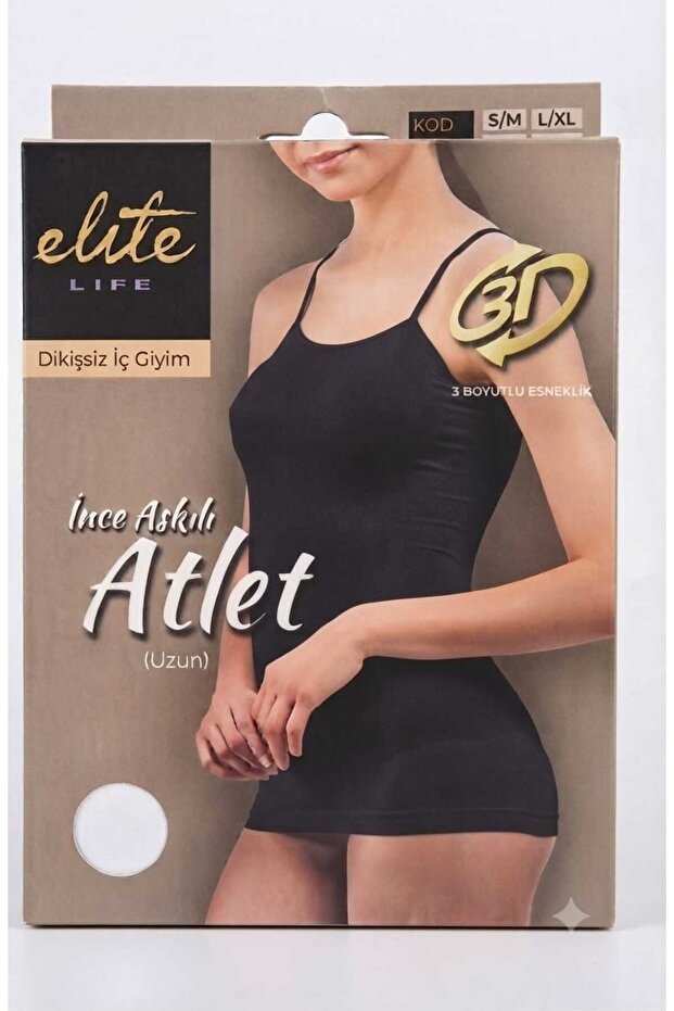 قميص داخلي نسائي طويل بدون خياطة من Elite Life، قطعة واحدة