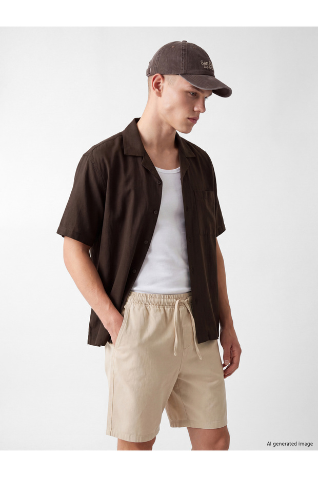 Trendlucky with a Difference Resort Collar Short Sleeve Men's Shirt