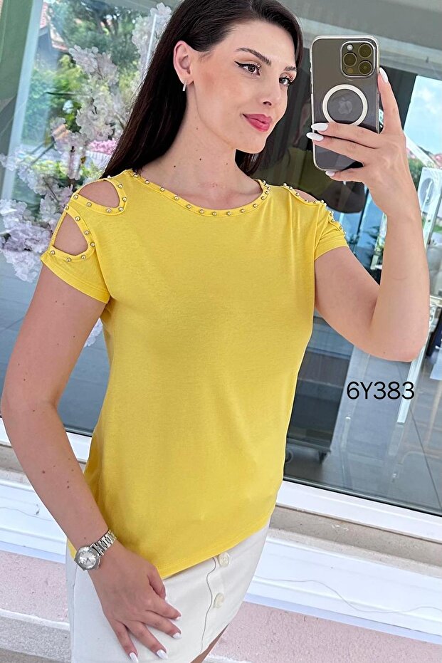 Bead Detail Viscose Blouse 6Y383