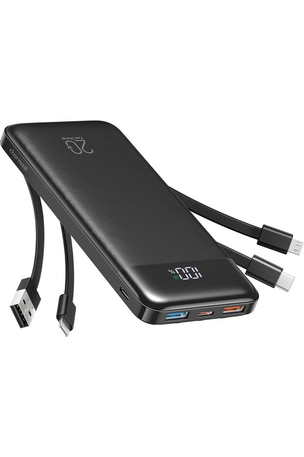 URBANNX Fast Charging Power Bank 20000mAh With Built-in 4 Cables 6-Outputs | 22.5W,Flight-Safe,2000