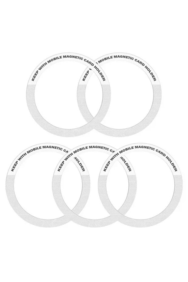 White 5PCS Shape O Metal Plate in Car Ring For Magsafe Wireless Charging Universal Mobile Phone Magn
