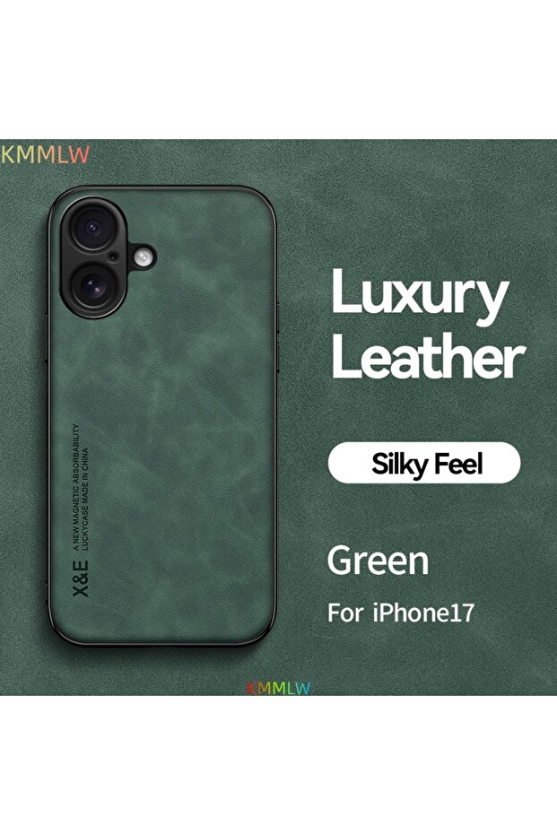 iPhone17 Green Shockproof Case for iPhone 17 Pro Max 17 Air Protective Cover Magnetic Car Holder Pho