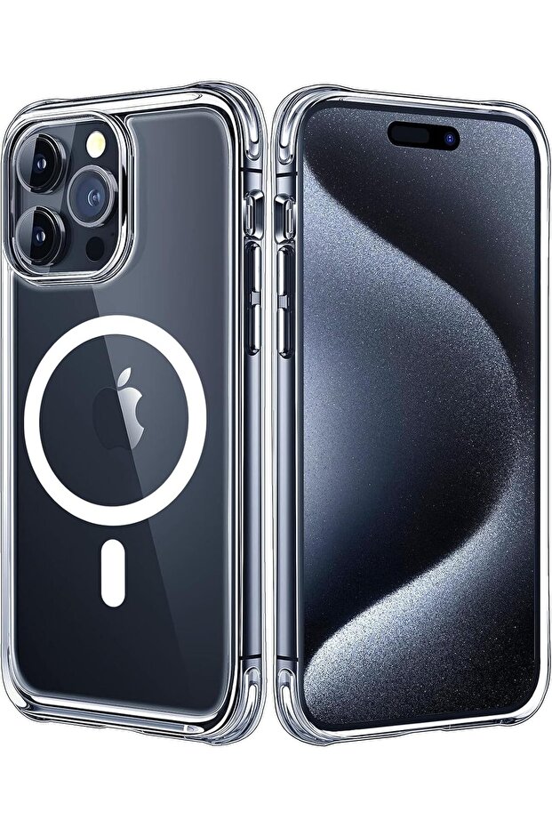 For iPhone 16Pro Magnetic Wireless Charging Case for iPhone, Luxury Transparent Back Case for iPhone
