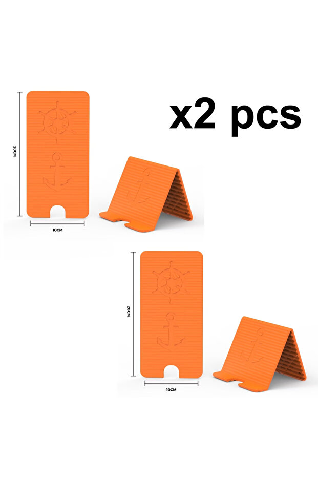 Orange-2 pcs VUUV Silicone Collapsible Mobile Phone Holder Adjustable Portable Stand for Tablets And
