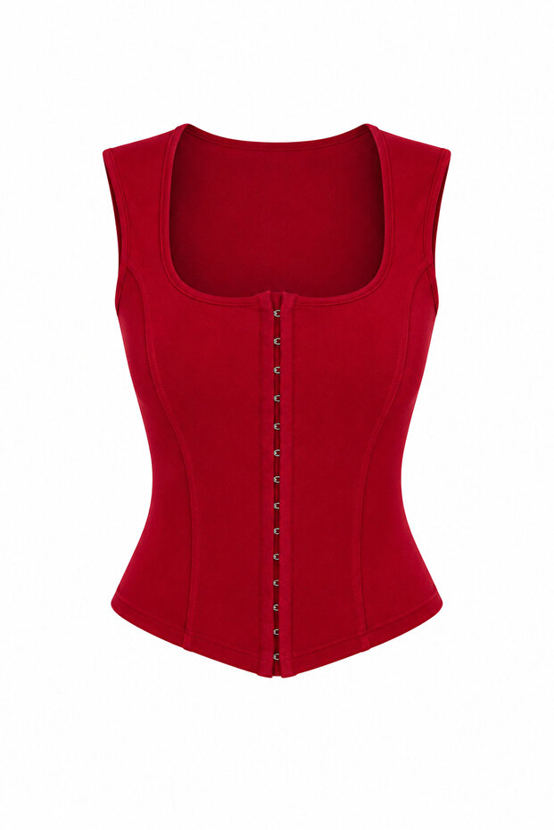 U-Neck Snap Button Blouse