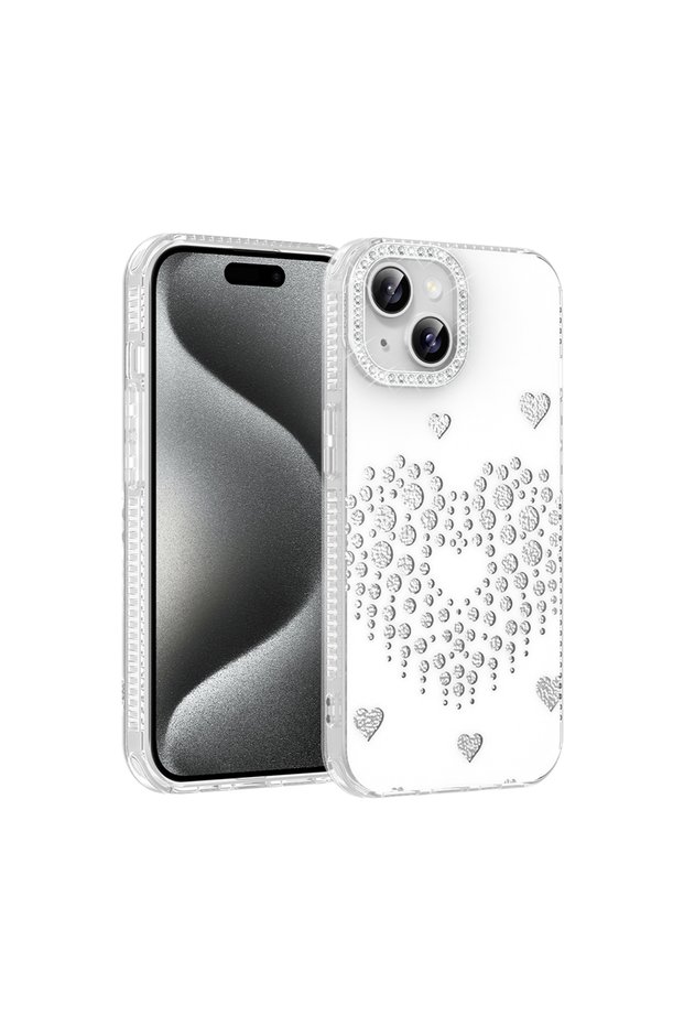 Compatible Rivas Hard Pc Cover for Apple iPhone 13 Case Drop Rhinestone