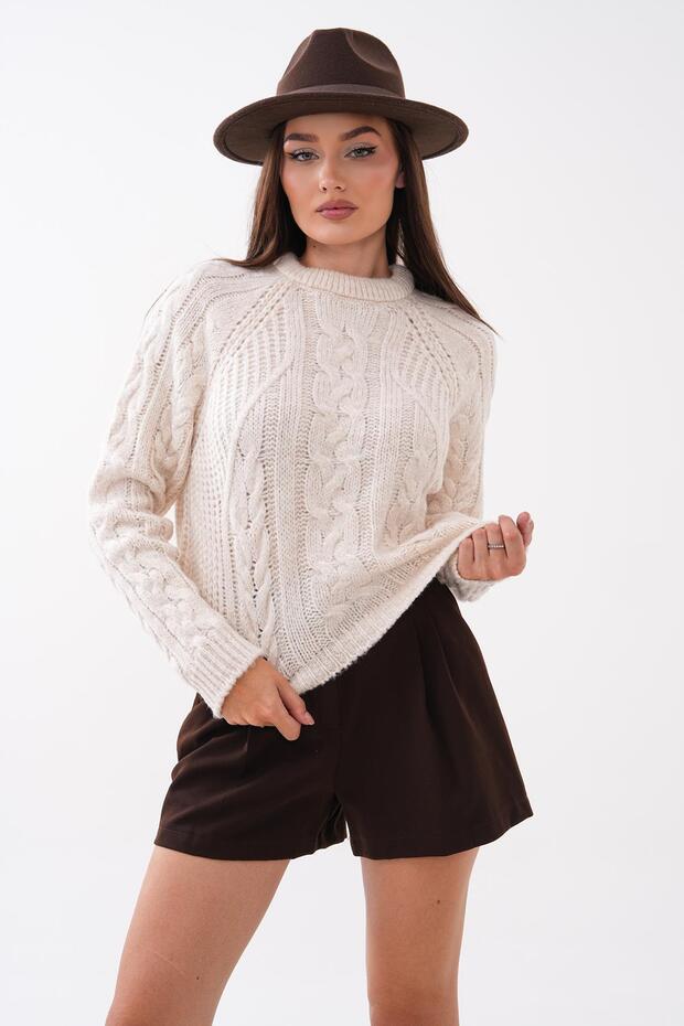 Women's Knitted Patterned Knitwear Knitted Sweater 265031 -