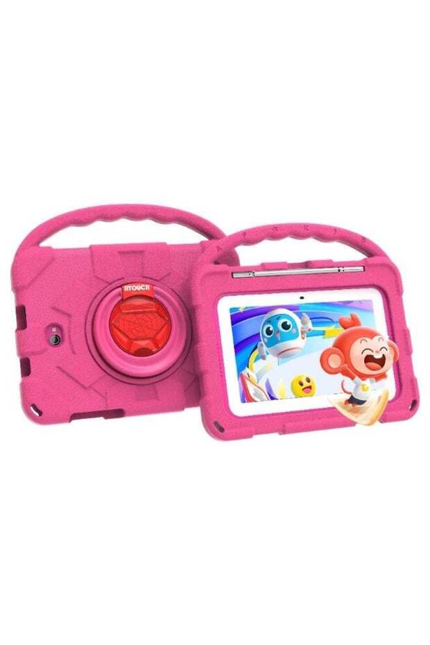 7.85-inch Incell Screen Kids Smart Early Education Android Tablet KC66 Plus 12GB RAM 256GB ROM Dual Sim 5G Network EVA Case with 360° Stand And Writing LCD - Pink