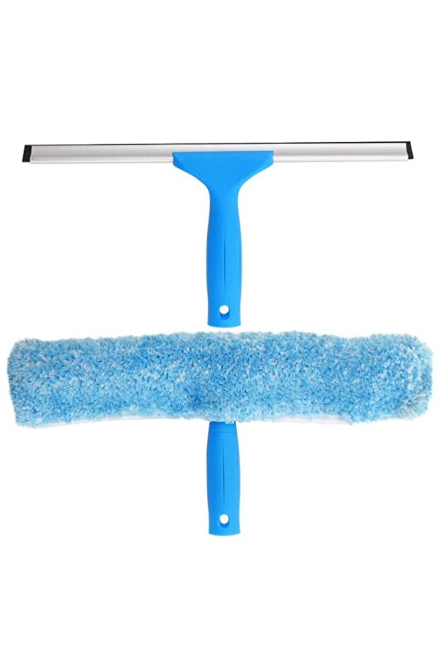 MR.SIGA Professional Window Cleaning Combo - Squeegee & Microfiber Window Scrubber, 14"