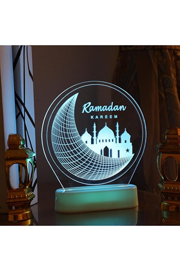 LED Atmosphere Night Lamp, Remote Control, Colour Changing, Ramadan Festival Decoration Light (Design E)