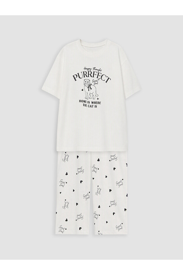 Quality Pieces from Çelebi Store Printed Girls' Capri Pajama Set