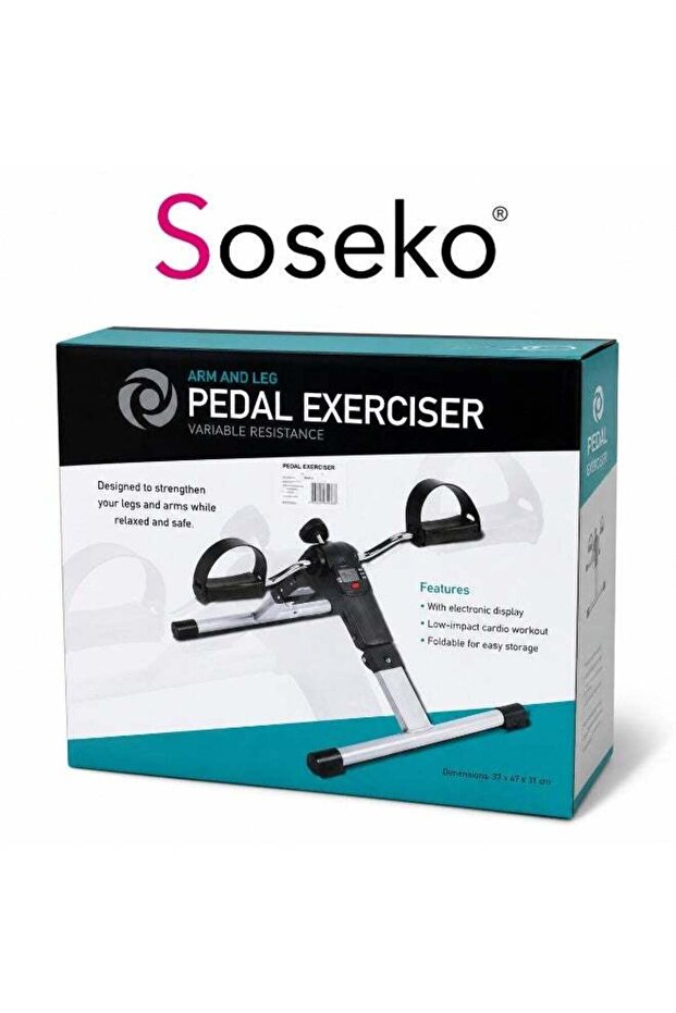 Foldable Arm and Leg Pedal Exerciser with Adjustable Resistance and LCD Display