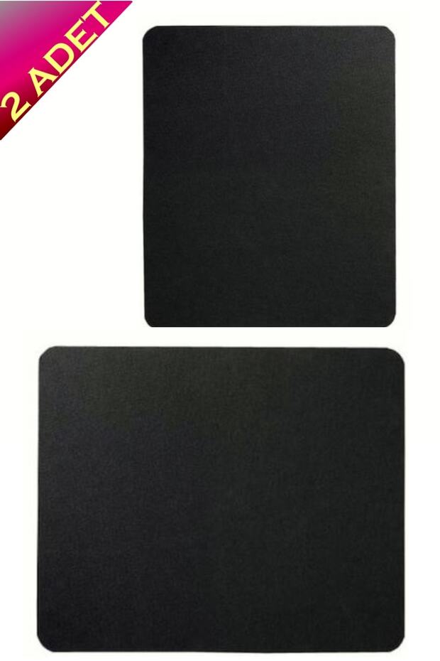 2 Pieces Black Plain Optical Computer Notebook Mouse Pad - 1