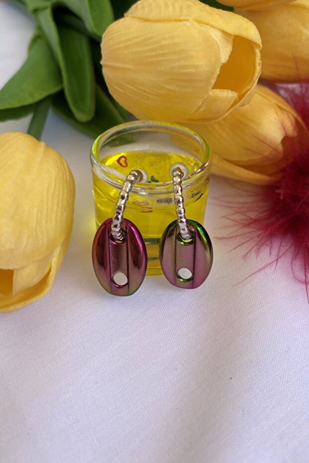 Chrome Fuchsia Color Antiallergic Sailor Knot Earrings