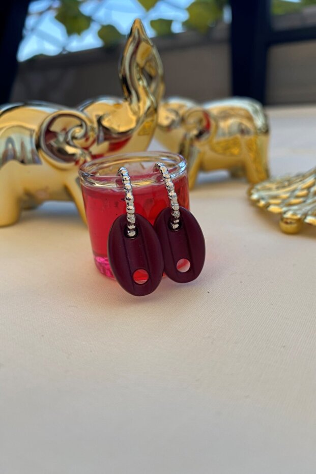 Matte Purple Color Antiallergic Sailor Knot Earrings