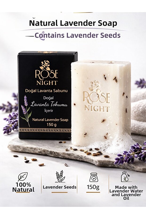 100% Natural Lavender Soap – Purifying & Relaxing Skin Care (with Lavender Seeds)
