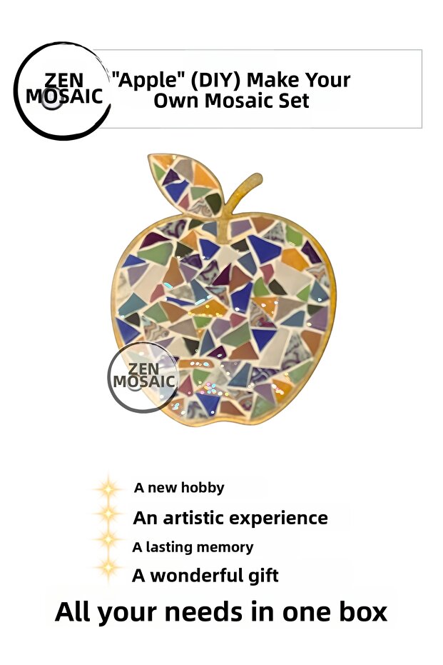 DIY Mosaic Kit with Wooden Stencils – Artistic Activity Kit Suitable for All Levels