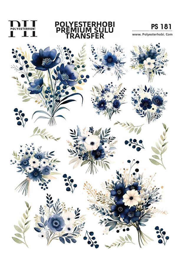 Premium Water Transfer 25X35 cm Flower Patterned Ps 181