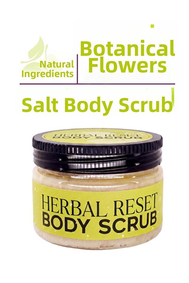 Herbal Reset Body Scrub - Botanical Purifying Salt Body Peeling (250 ml)