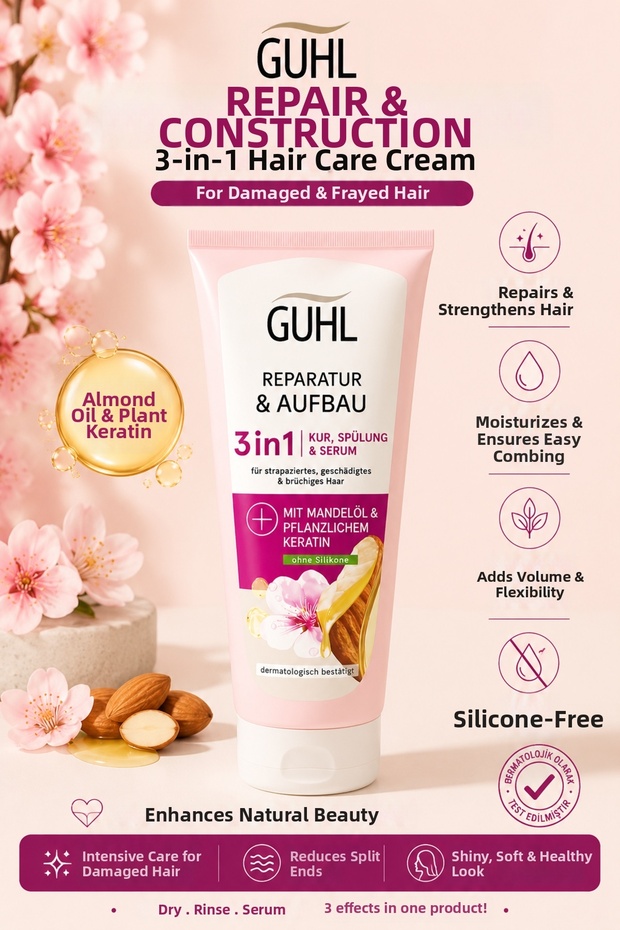 Reparatur & Aufbau 3-in-1 Hair Care Cure 200 ml | Almond Oil and Herbal Keratin