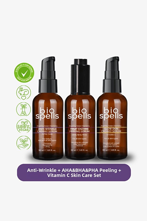 Anti-Wrinkle + Aha&Bha&Pha Peeling + Vitamin C Skin Care Serum
