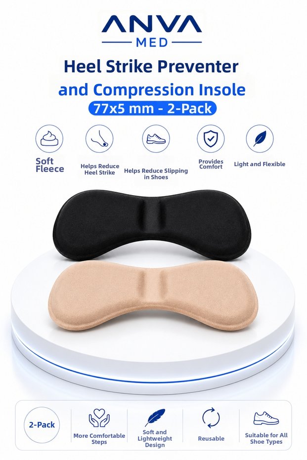 Shoe Heel Anti-Shock and Anti-Compression Pad 77X5 mm (Pack of 2)