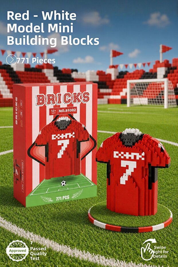 Red - White Jersey Model Character Figure 3D Building Toys - 771 Pieces