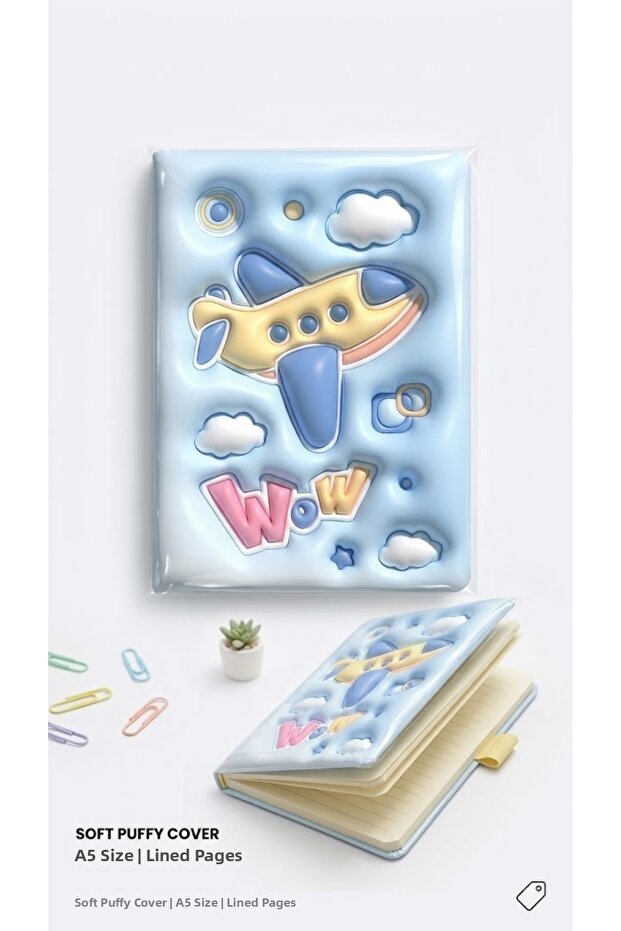3D Sponge Embossed Commemorative Daily Memory Notebook 14 × 21 cm 80 Sheets