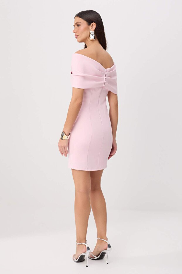 Pembe Straplez Prenses Finike Kısa / Mini Astarlı Abiye Mezuniyet Party Elbise TPRSS26EL00096 - 4
