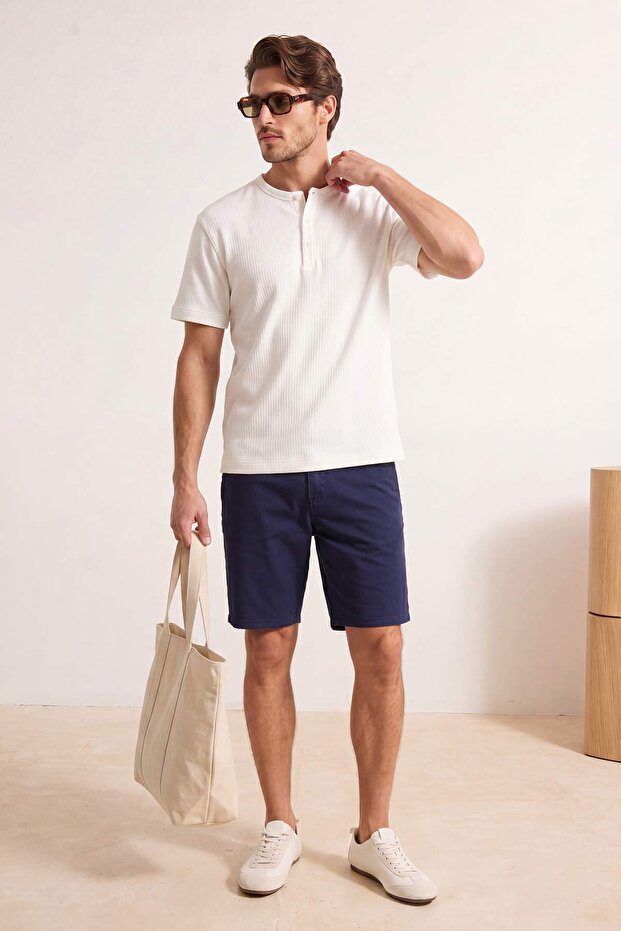 Lacivert Chino Cep Regular Fit Şort & Bermuda TMNSS26SR00026 - 2