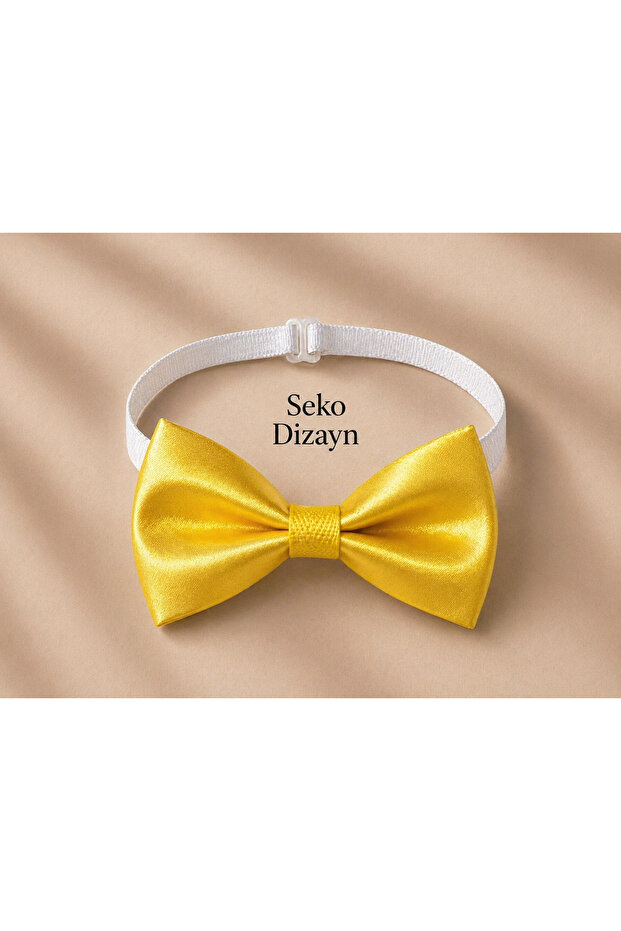 Chick Yellow Adjustable Bow Tie Satin